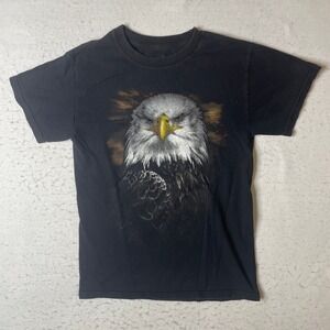 The Mountain Bald Eagle Graphic T‎ Shirt Mens Medium Black Short Sleeve Cotton